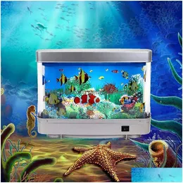 Other Event Party Supplies Artificial Tropical Fish Dolphin Aquarium Decorative Lamp Virtual Ocean In Motion Lighting Move Led Tan Dh1A7