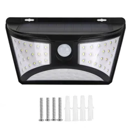 Luzes de parede solar 6500k Power impermeável 68 LEDS Lâmpada PIR Detecção de movimento ao ar livre Luz de segurança Luces para exterior dhyq9