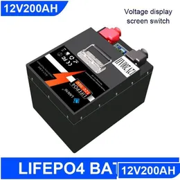 Bateria de veículos elétricos Bateria LIFEPO4 com Bluetooth embutido BMS Display 12V 200AH Tamanho aceitável personalizado Adequado para golfe CA DHRYC
