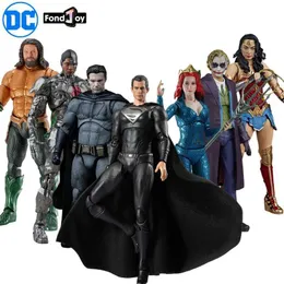 Action Toy Figures FondJoy Original DC 1/9 Justice League Superman Batman Joker Harley Quinn Wonder Woman Victor Stone Aquaman Action Figures Gift G240529