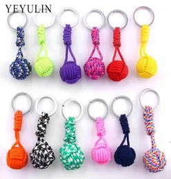 Новый дизайн Paracord Keychain Lanyard Fist Knot High Prine Parachute Corn Cervilation Tool Cleam Ring12758424