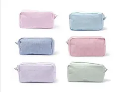6 färger Royalblanks Liten kosmetisk väska redo att skicka hela tomma ämnen randiga seersucker mode rektanglar smink påse2256169