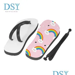 Home Shoes Wholesale Pvc Sublimation Blank -Flops Heat Transfer Printing Beach Slippers Casual Drop Delivery Garden Wear Dhgpw