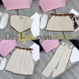 Sexy Bandeau Top Skirt Set Recamitine Letter Abito Pieno Piccola Pantaloni dritti Donne Donne a bassa vita Mini Skirt Streetwear