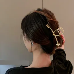 2021 New Women Elegant Gold Silver Hollow Geometric Metal Hair Claw Vintage Hair Clips Headband Hairpin Fashion Hair Accessories
