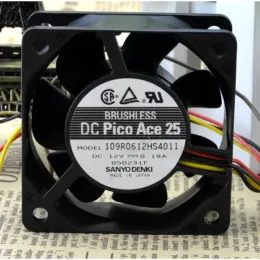 Original CPU Fan for SANYO 109R0612HS4011 12V 0.19A 6CM 6025 60*60*25mm 3-wire Cooling Fan