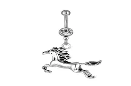 Navel Bell Button Rings D0216 Horse Style Belly Ring Sier Color Drop Delivery Jewelry Body Dhgarden Dhl9Z3495526