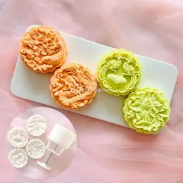 Plastic Material Mooncake Mold 3D Dragon Fish Stamps Cookie Cutter Mould 150g DIY Baking Accessories Mid-Autumn Festival 240530