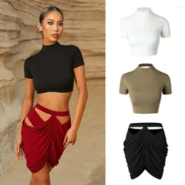 Stage Wear Fashion Latin Dance Costume Summer Backless Top Hollow Skirts For Women Cha Rumba Samba Clothes SL8162