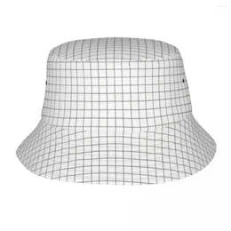 Berets Black And White Checkered Bucket Hats Panama For Man Woman Bob Outdoor Autumn Fisherman Summer Fishing Unisex Caps