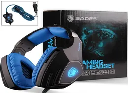 SADES A60 USB Virtual 71 Gaming Headset السلكية سماعات الرأس Deep Bass Casque مع ميكروفون لـ Gamer3978280