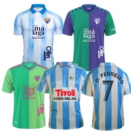 2023 24 Camiseta Malaga CF Soccer Jersey Home Away Football Shirts Men E. Burgos D.Ferreiro Ramon Febas Alex Gallar CF Malaga Uniforms Fan Edition