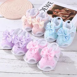 Çocuklar Yaz Tıklaları 018m Doğumlu Bebek Kız Prenses Bowknot Sandal Spor Keyla Toddler Yumuşak Beşik Yürüteçler Günlük Ayakkabılar 240531