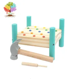 Treeyear Montessori Practical Life Material Hammer und Nägel Set Montessori pädagogische Holzspielzeuge für Kinder 240531