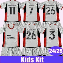 2024 25 San Jose Earthquakes Kids Kit Soccer Jerseys MORALES RICHMOND MENDOZA OCHOA DANIEL RODRIGUES THOMPSON Away Football Shirt Child Uniforms