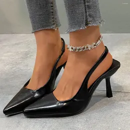 Vestido sapatos femininos moda leopard designer simples não deslizamento sandálias de dedo pontiagudas primavera diariamente confortável escritório de escritório salto alto