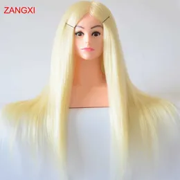 Mannequin -Köpfe hochwertige professionelle Puppen Kopf für Salon 80%echtes Haar weiß blonde Manikin zum Verkauf Friseur Mannequin Kopf mit Schulter Q240530
