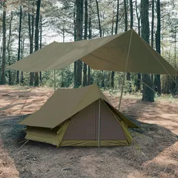 Exquisite outdoor camping storm proof Mountaineering Tent portable A-shaped hut tent thickened eaves Tent Canopy 240327