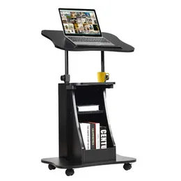 Mobile Laptop Podium, Height Adjustable Podium Stand, Standing Desk Sit-to-Stand Desk