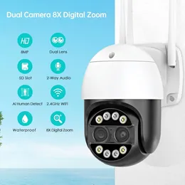 8MP 4MP 8x Hybrid Zoom 28 12mm Dual Lens PTZ IP Camera WiFi Human Detection 4MP Audio Security Video Surveillance Camera Xdwsu