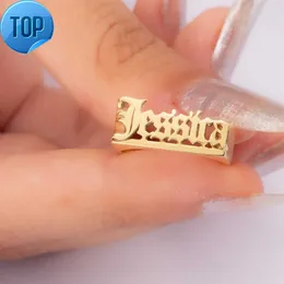 Lateefah OEM 18K PVD Gold plattiert Hip Hop Ring Custom Name Ring