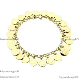 Tiffanyjewelry Bransoletka designerska łańcuch bransoletki luksusowe wielokrotne bransoletki serca dla kobiet łańcuch parowców ze stali nierdzewnej pary.