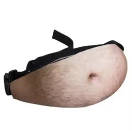 Funny Dad Bod Waist Bag Novelty Hairy Belly Fanny Pack Perfect