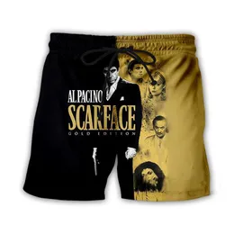 Scarface Movie 3D Printed Beach Shorts Mens Fashion Oversized