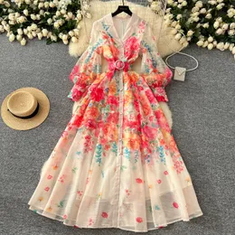 Casual Dresses 2025 Spring Holiday Gorgeous Flower Maxi