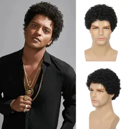 Parrucca Uomo Capelli Corti Ondulati Nero – Naturale Per Cosplay, Vita Quotidiana