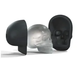 Stampo Per Ghiaccio A Forma Di Teschio 3D In Silicone Alimentare - Vaschetta Per Cubetti Forma Teschio Per Whisky, Cocktail E Drink, Con Coperchio, Colore Nero - 6