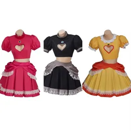 Peach Daisy Bowsette Princess Sister Dress Cosplay Costume Pink