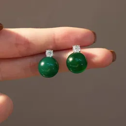 Orecchini Lunghi A Goccia In Giada Naturale Verde, Pendenti Boho Retrò In Lega, Gioiello Donne