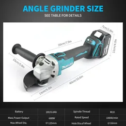 WingFly Battery Angle Grinder For Makita 18 V, Professional Wireless Grinder, 76 Mm, Brushless Motor, Disc Protection, For Polishing Grinding (without Battery, Without Charger) (Without Saw Blade - View #7