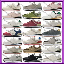 Chaussures de course vintage en daim masculin gris de quartz sel de mer nuage de pluie brume bleue rouge mineral