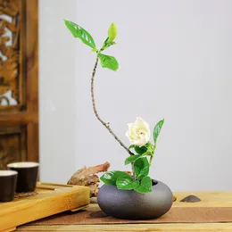 花鳥 8吋メタプラター 楕円皿 約21cm 赤系 中華食器・アジアン