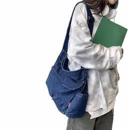 DHgate.com:Retro Denim Shoulder Bag - Large Capacity