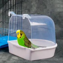 Hanging Bird Bath Tub For Parrots Parakeets – Pet Cage Water Bowl – 5 Colors