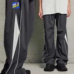 Color Block Sweat Pants Men Lightweight Casual Track Trousers For