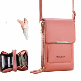 Womens Soft Leather Wallet with Crossbody Purse & Strap