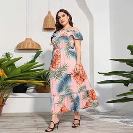 Beach Plus Size Summer Party Dresses Hot Selling Tropical Rainforest One Shoulder Printed Swing Dress With Beach Plus Size Summer Party Dresses Hot Selling Tropical Rainforest One Shoulder Printed Swing Dress With