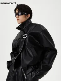 DHgate.com:Oversized Reflective Patent Leather Jacket: Shiny