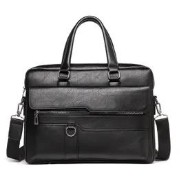 DHgate Sleek PU Leather 14 Laptop Messenger Bag for Men Brown Bags Luggage Accessories