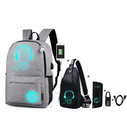 Anime Luminous School Backpack for Kids, Anti-Theft Bookbag