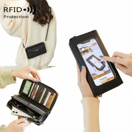 DHgate Multifunctional RFID Touchscreen Womens Soft Leather Crossbody Bag w Card Slots Bags Luggage Accessories
