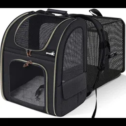 Expandable Cat Carrier Backpack With Breathable Mesh Zipper