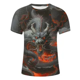 Wholesale Dragon Graphic T Shirt For Men Retro Chinese Mythology