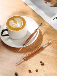 Latte Art Pen, Coffee Carving Pen, Spice Pen Coffee Art, Eléctrica Latte Pen, Profesional Cake Cappuccino Decoración Latte Pen, Café Profesional Hornear Pastelería Herramientas Blanco
