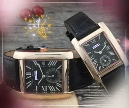 Mulheres homens casal dois meio pinos relógios de trabalho tanque de alta qualidade deve design quadrado mostrador romano relógio feminino pulseira de corrente menina Daydate relógio automático de bateria de quartzo