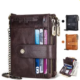Designer Wallet Men Casual Mens Wallet Coin Wallet RFID Antitheft Cash bag Leather Multi Functional Buckle Zipper Retro Mad Horse Cowhide Card Holder Wallet